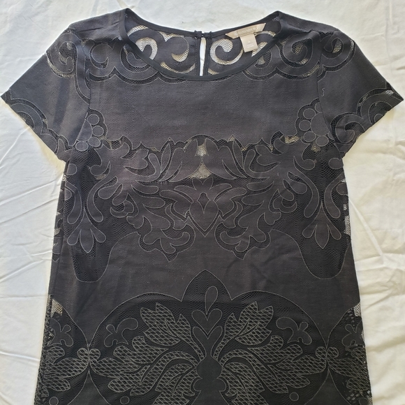 Women's Black Lace Top, Banana Republic, size 0 - Picture 1 of 5